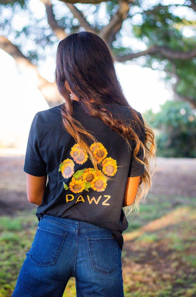 Pawz Sunflower Bouquet Black Tee - Pawz
