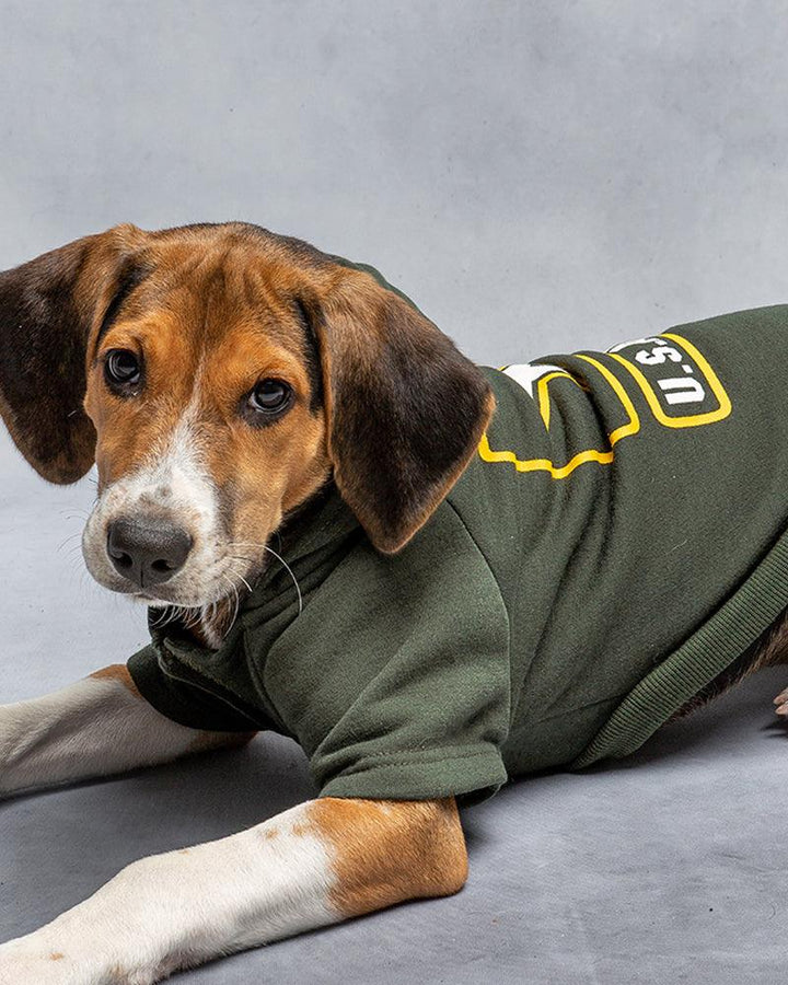 U.S. ARMY HOODED DOG FLEECE - Pawz