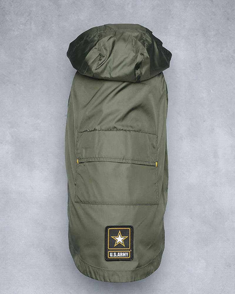 U.S. ARMY PACKABLE DOG RAINCOAT - Pawz