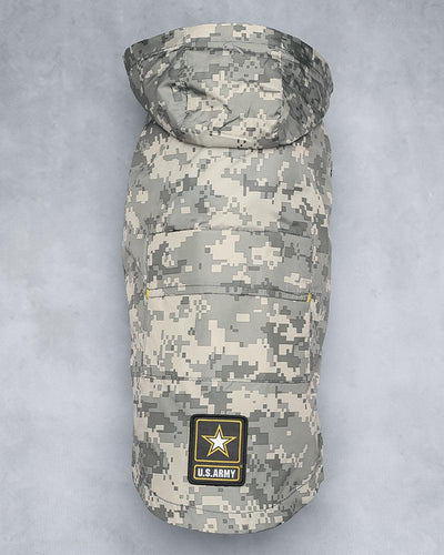 U.S. ARMY PACKABLE DOG RAINCOAT - Pawz