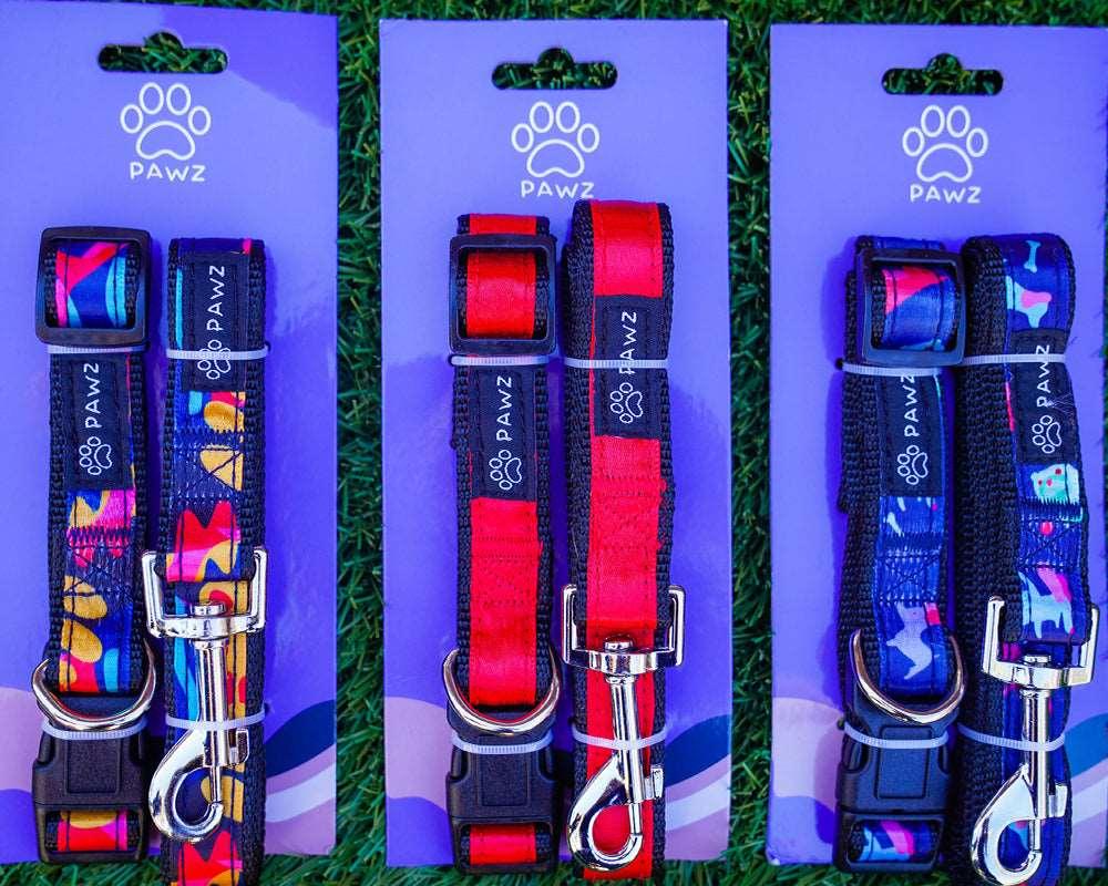 Pawz Kaleidoscope Dog Collar & Leash Set - Pawz