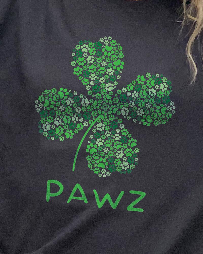 Pawz Shamrock (Front) Black Crewneck - Pawz