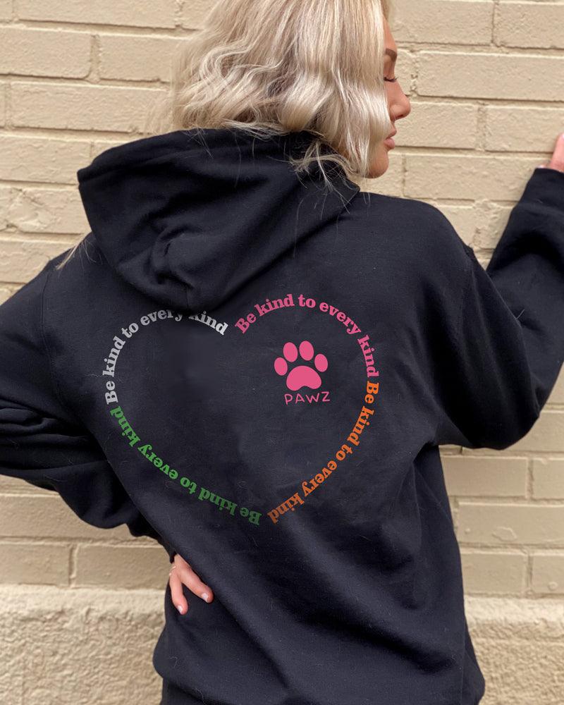 Pawz Be Kind to Every Kind Open Heart Hoodie - Pawz
