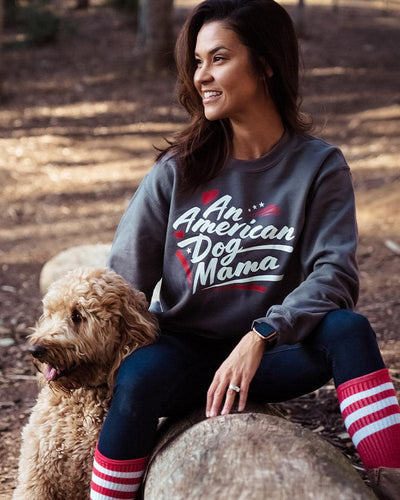 Pawz An American Dog Mama Slate Crewneck - Pawz
