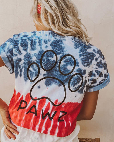Pawz Americana Tie Dye Black Classic Print Tee - Pawz