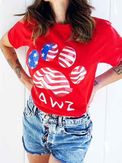 Pawz Wave Flag Front Print Tee - Pawz